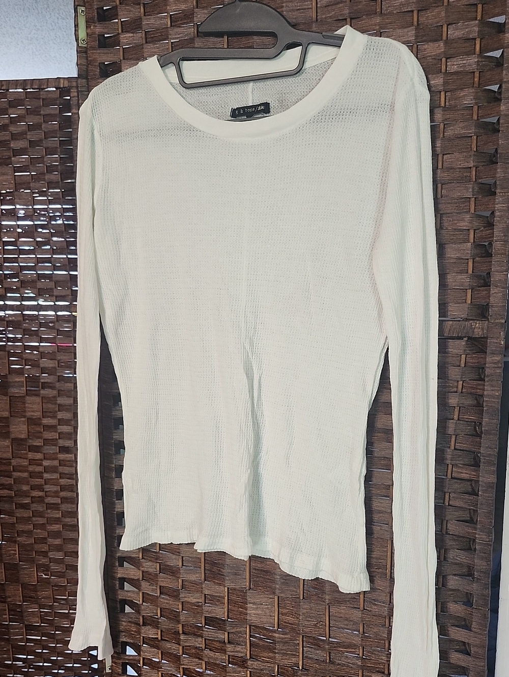 ❤️3 For 10.❤️rag & bone Cream Ribbed Long Sleeve Tee